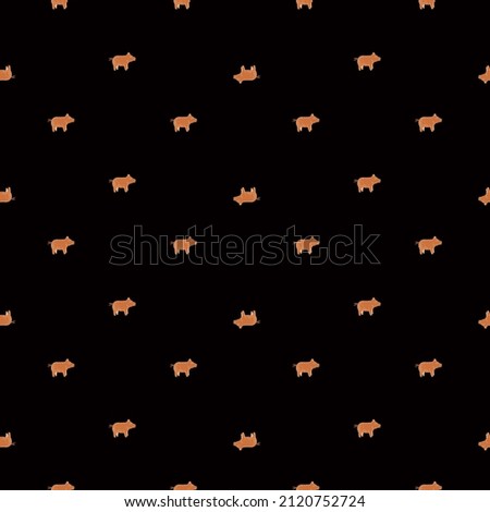 Cute pigs seamless pattern. Background of livestock animals . Repeated texture in flat style for fabric, wrapping paper, wallpaper, tissue. Vector illustration.