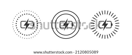 Wireless charger concept. Wireless charging icons. Phone charge simple signs. Vector illustration Royalty-Free Stock Photo #2120805089