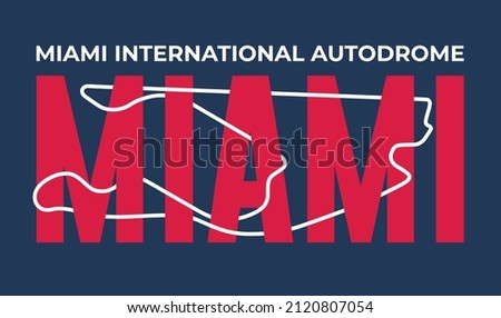 Miami grand prix race track. circuit for motorsport and autosport. Vector illustration. Royalty-Free Stock Photo #2120807054