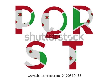 Latin letters in colors of national flag Burundi