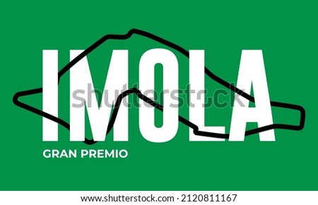 Imola grand prix race track. circuit for motorsport and autosport. Vector illustration. Royalty-Free Stock Photo #2120811167