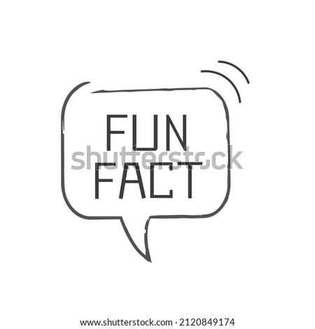 Fun fact line infographic icon. Textured speech bubble isolated on white background. 
