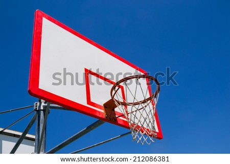 The street basketball backboard and net.