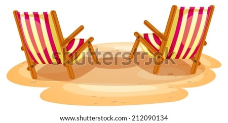 Illustration of the two beach chairs on a white background
