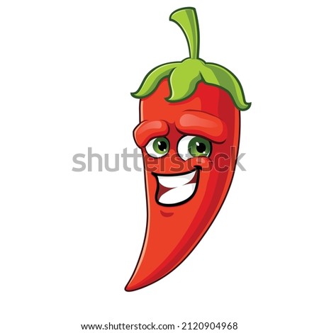 vector mascot illustration of the red chili without hands and friendly
