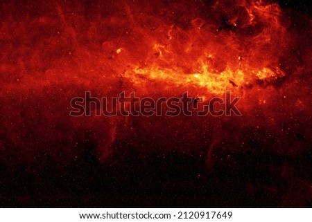 Beautiful galaxy of red color with stars. Elements of this image were furnished by NASA. High quality photo