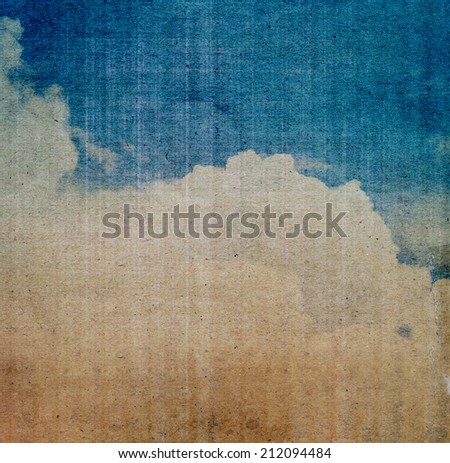 Grunge image of blue sky filtered image. Vintage background.