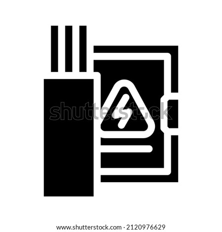 cables for electric panels glyph icon vector. cables for electric panels sign. isolated contour symbol black illustration