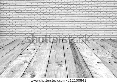brick wall and wood floor