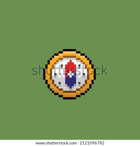 compass in pixel art style