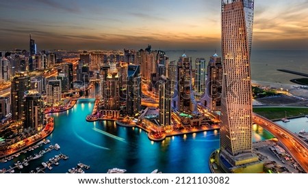 Set in the heart of Dubai Marina, InterContinental Dubai Marina features an outdoor pool, nine food and beverage venues, and scenic views of the Marina. Royalty-Free Stock Photo #2121103082