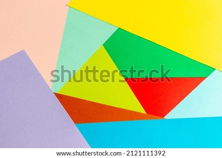 Colorful patterns made by stacking color drawing paper Royalty-Free Stock Photo #2121111392