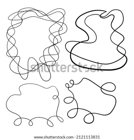 Hand drawn abstract lines. Vector frame set for design and template making
