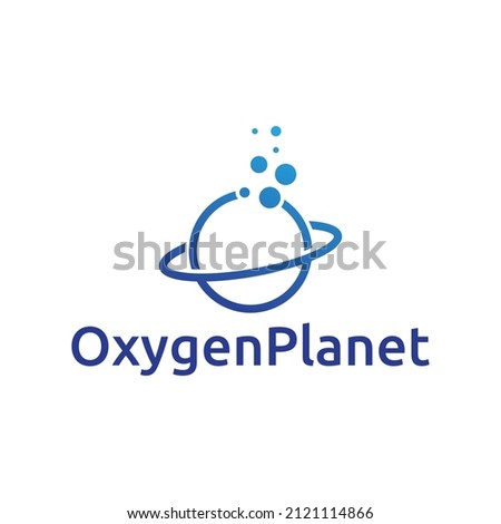 modern and simple oxygen planet logo design