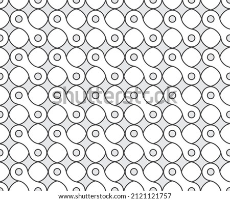 Vector seamless geometric texture realistic chain. Isolated on white background