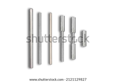 metal chrome tubes on a white background