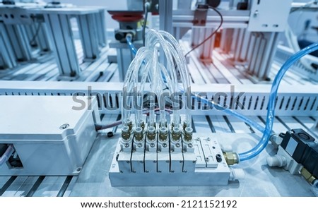 Automation Automation Compressed Air  Production,  Air Cylinder Machine Mechanical Engineering Pneumatics Pneumatic Cylinders Royalty-Free Stock Photo #2121152192
