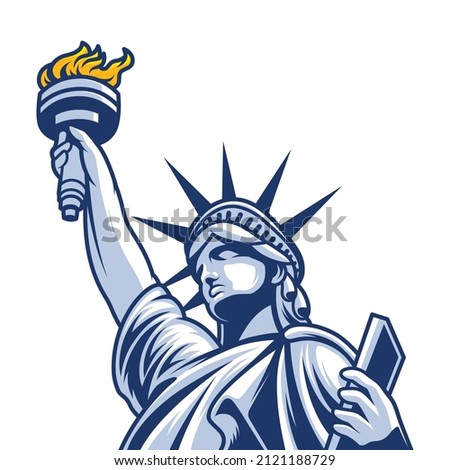 Statue of liberty Vector Illustration On Separate Background Royalty-Free Stock Photo #2121188729