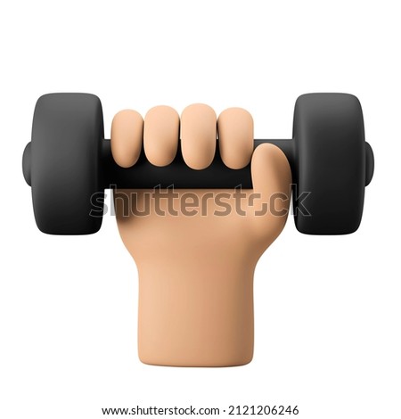 strong hand clip art weightlifting dumbbell 3d icon 3d illustration exercise gym exercise fitness theme