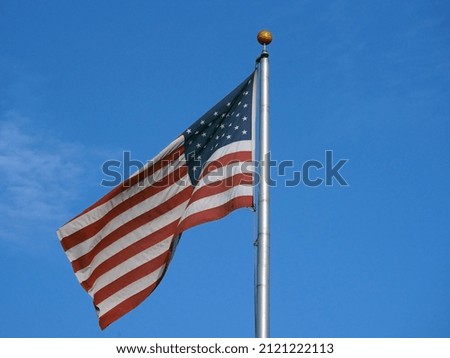                   american flag in the wind             