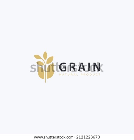 Wheat  grain icon logo vector design. Simple logo for farm, pastry, bakery or food product. Royalty-Free Stock Photo #2121223670