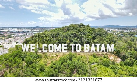 Welcome to Batam hill, Landmark of Batam Island Royalty-Free Stock Photo #2121331877