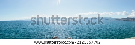 view of the Mediterranean coastline Royalty-Free Stock Photo #2121357902