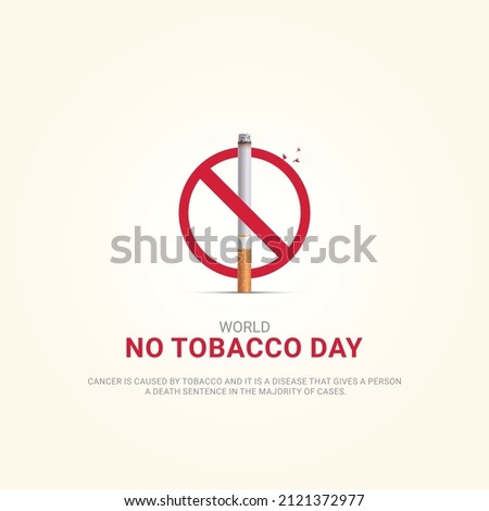 World No Tobacco Day. Cigarette banned no smoking creative design idea for poster, banner vector art 07. 3d illustration