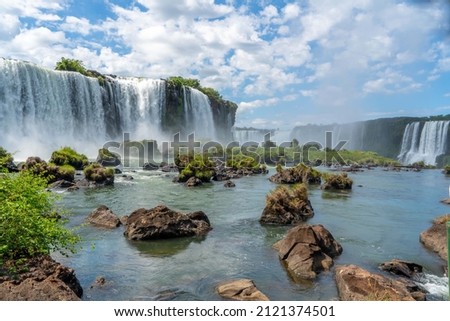 Brazil, Iguazu (Iguaçu) Falls seen  from the brazilian side Royalty-Free Stock Photo #2121374501