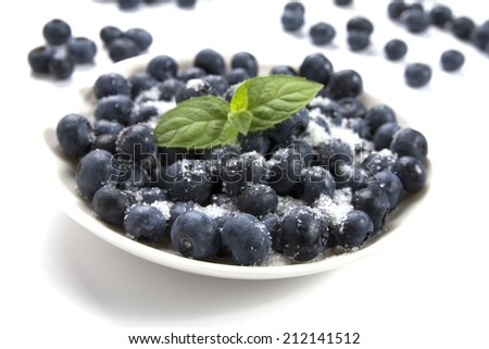 Sweet Canadian blueberry on the white background