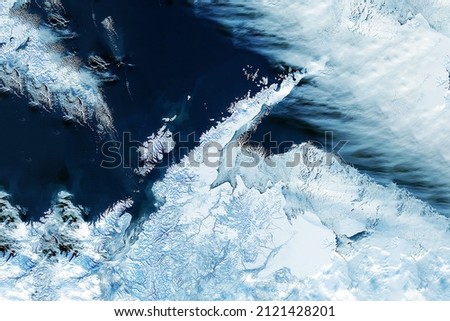 Antarctica from space. Elements of this image furnished by NASA. High quality photo Royalty-Free Stock Photo #2121428201