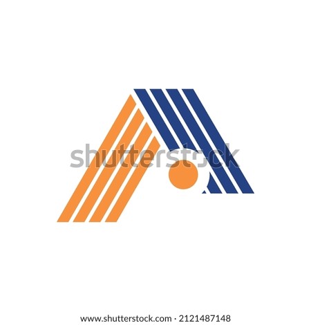 A logo with the initials A to describe the company's identity and as a symbol for house building instructors as a sign that the company is engaged in construction