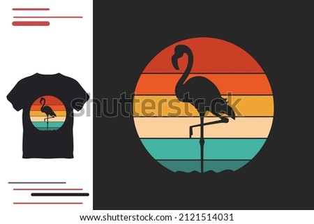 Retro flamingo t shirt design
