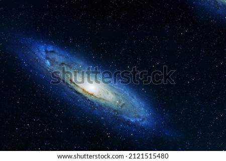 Blue spiral galaxy. Elements of this image furnished by NASA. High quality photo