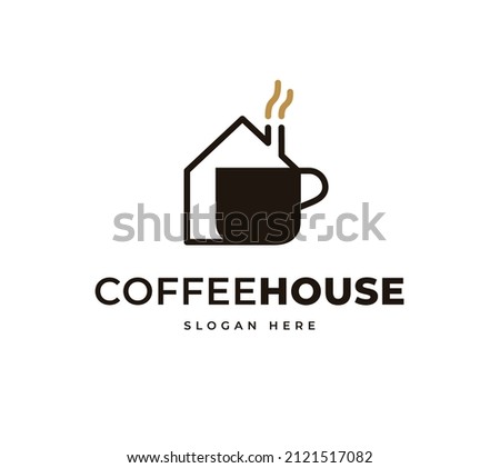 Coffee house black scent vector logo design. Coffee bean roasting shop logo design