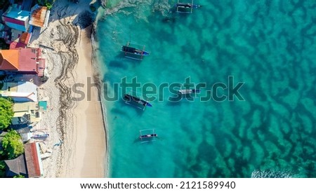 Aerial view of the beach, top drone Royalty-Free Stock Photo #2121589940