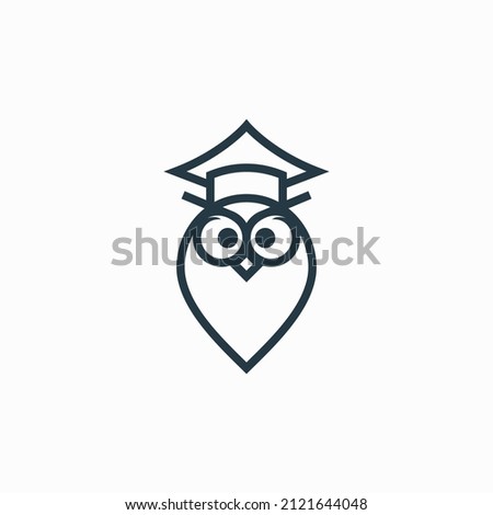 Educational pin owl logo icon design, vector illustration
