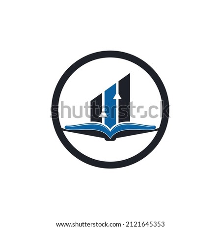 Finance book logo design. Business growth education logo design.