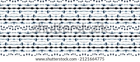 Kaleidoscope Seamless Artwork. Blue Geometric Decoration. Abstract Hand made Tapestry. Indigo Trendy Floral Tile. Bohemian Tie Dye Border. Ethnic Print Boho. Indigo Scarf Design.