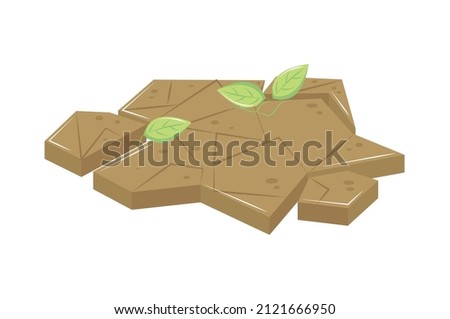 arid land with leaves icon