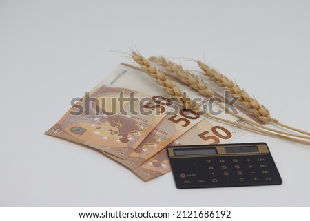 Dry ears nearby are banknotes, the global food crisis, grain exports, crop growth.