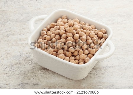 Dry Chickpea beans for cooking in the bowl
