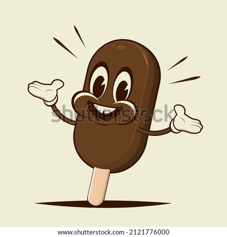 funny cartoon illustration of a popsicle ice cream