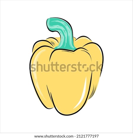 Cartoon flat vegetable pepper isolated