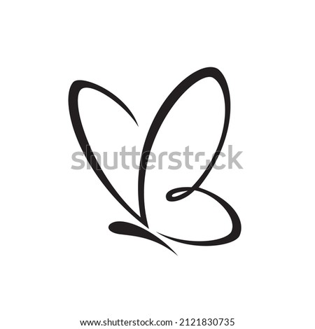 Outline butterfly icon. Vector image