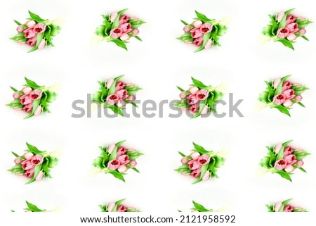 set of flowers tulips, pattern tulips
