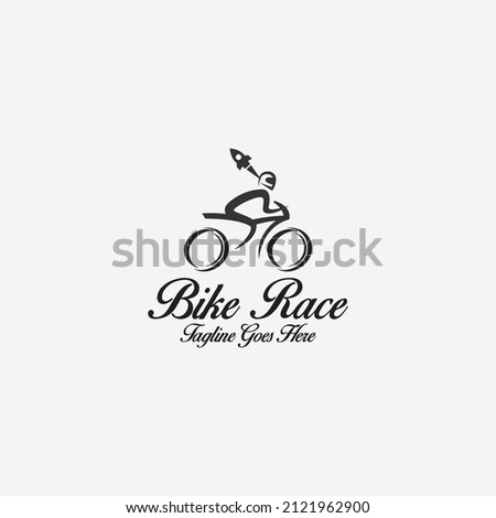 Bike racer logo design template. Vector illustration
