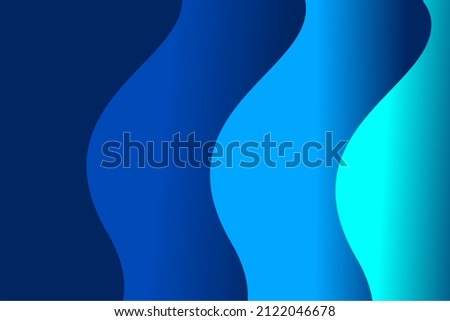 Blue wave water vector abstract background flat design style