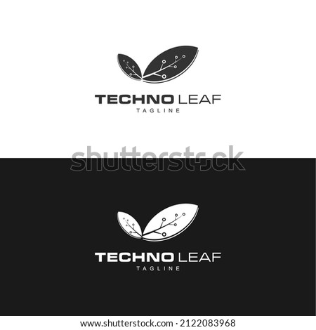 
Leaf technology modern logo design