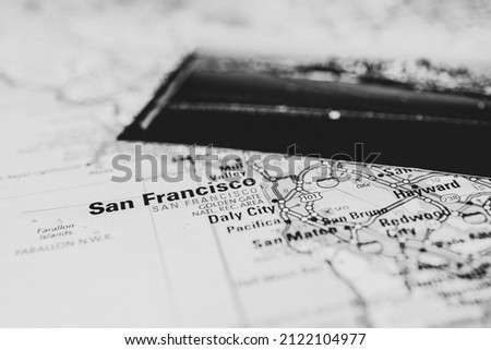 San Francisco USA travel map background